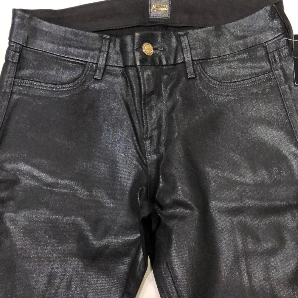New Womens Guess Marciano 64 coated Black Jeans 27 - Picture 6 of 7